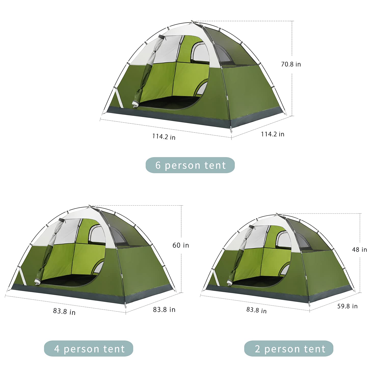 Anti-UV Waterproof Camping Tent for 2/4Person with Double Layer