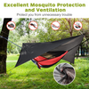 Portable Geometric Pattern Camping Hammock with Rainfly