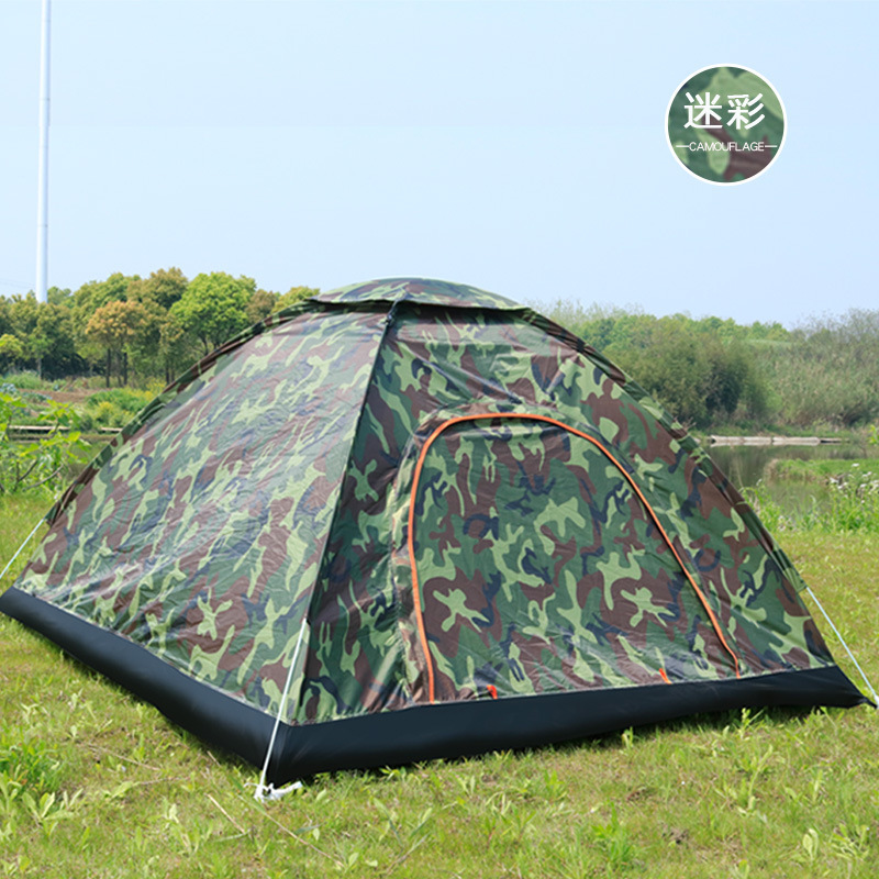 Quick Opening Fiberglass Frame Windproof Classical Camping Tent