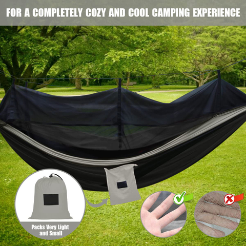 Compact Camping Hammock With Bug Net For Single