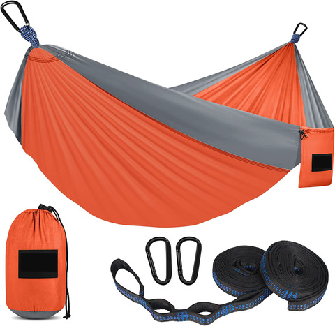 Nylon Portable Camping Hammock with Mesh for Family