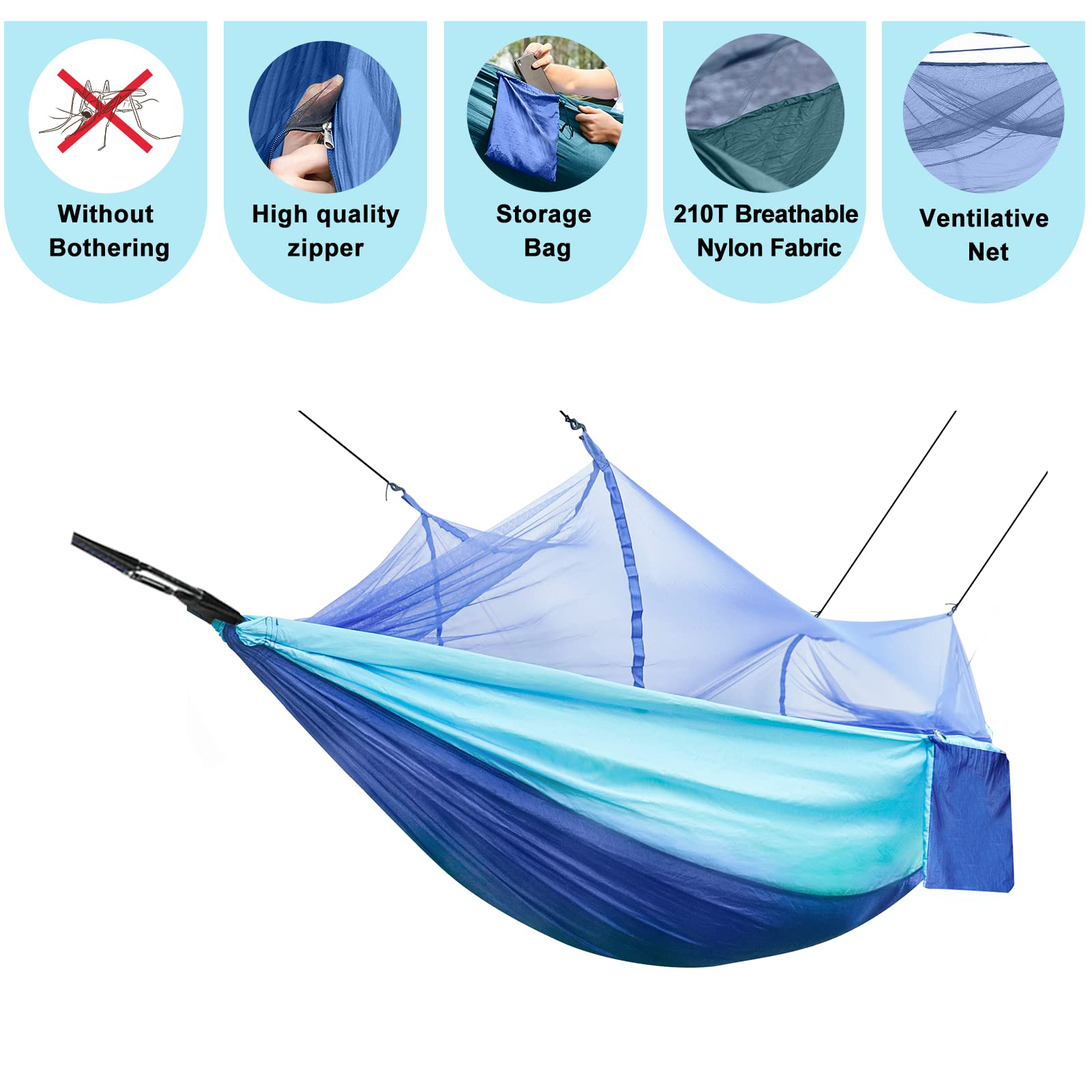 Compact Camping Hammock With Bug Net For Tree