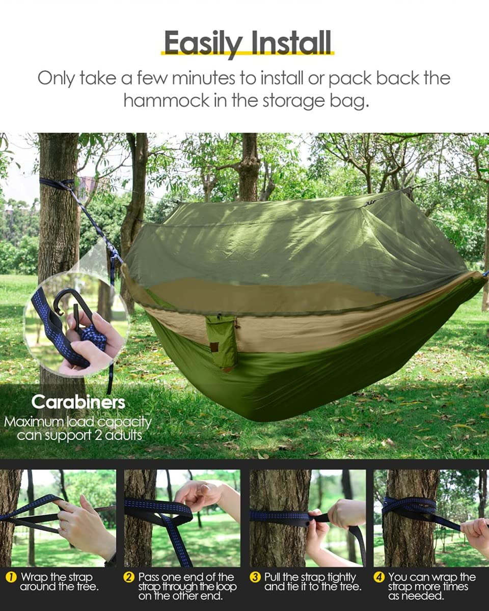 Outdoor Ultralight Camping Hammock With Bug Net