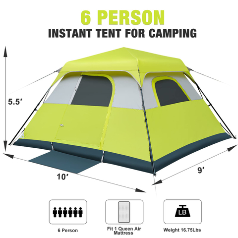 Automatic Large Camping Tent For 6 Person