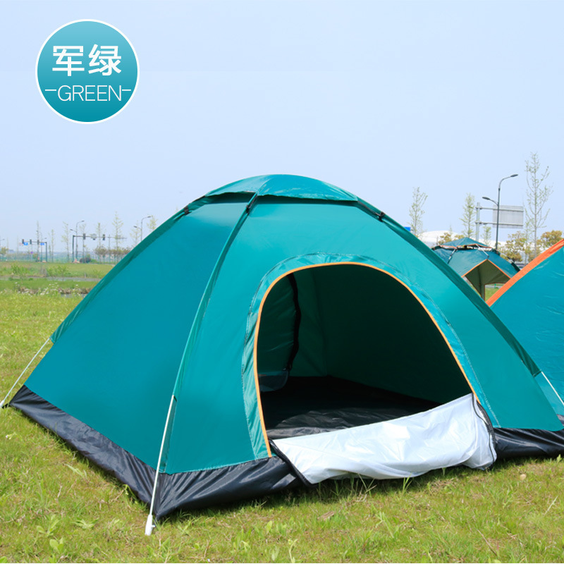 Quick Opening Fiberglass Frame Windproof Classical Camping Tent