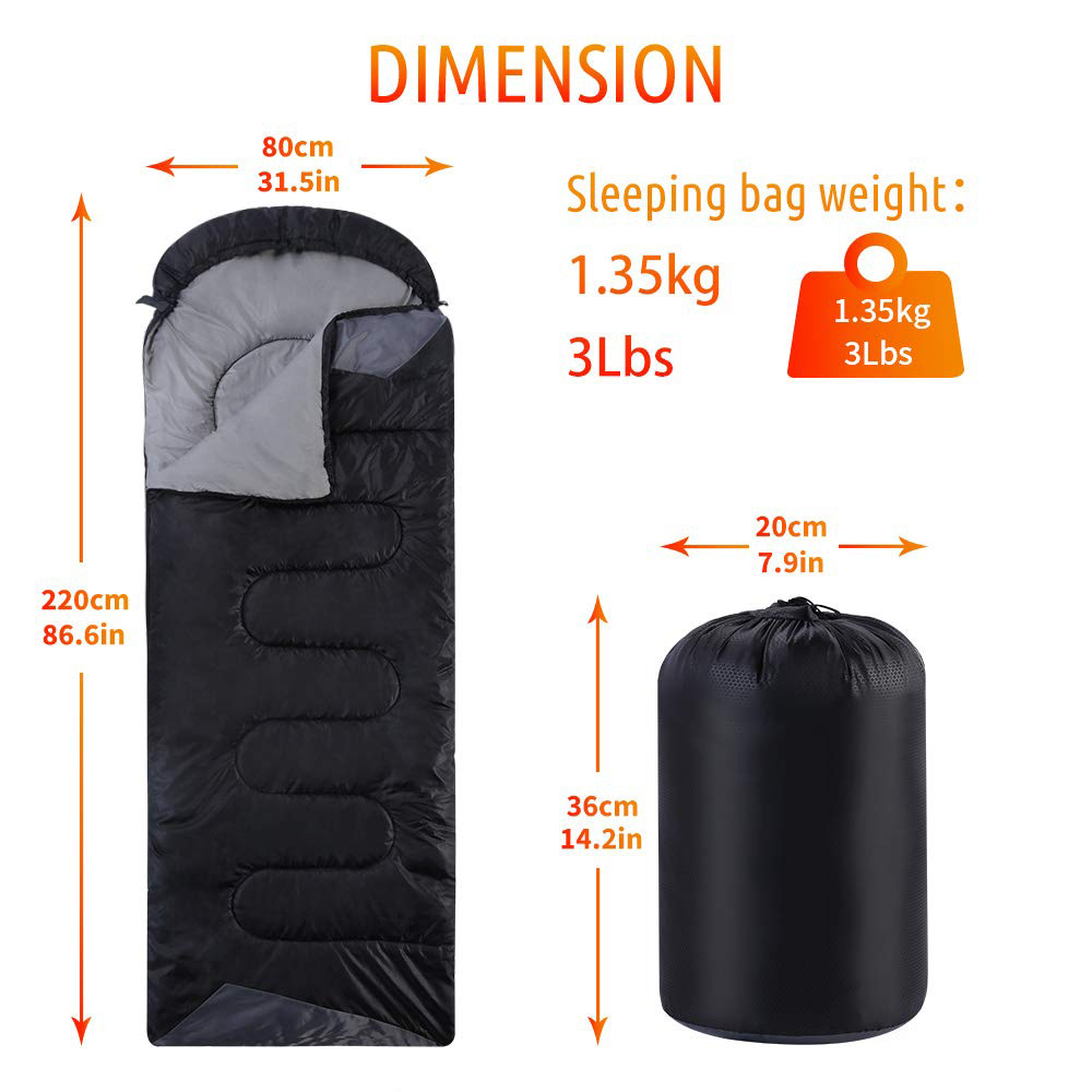 Cold Weather Sleeping Bag for Camping Hiking Outdoor Travel with Compression Bags