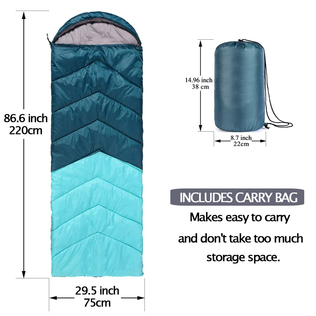 Breathable Rectangular Easy Storage Sleeping Bag For Adventure 