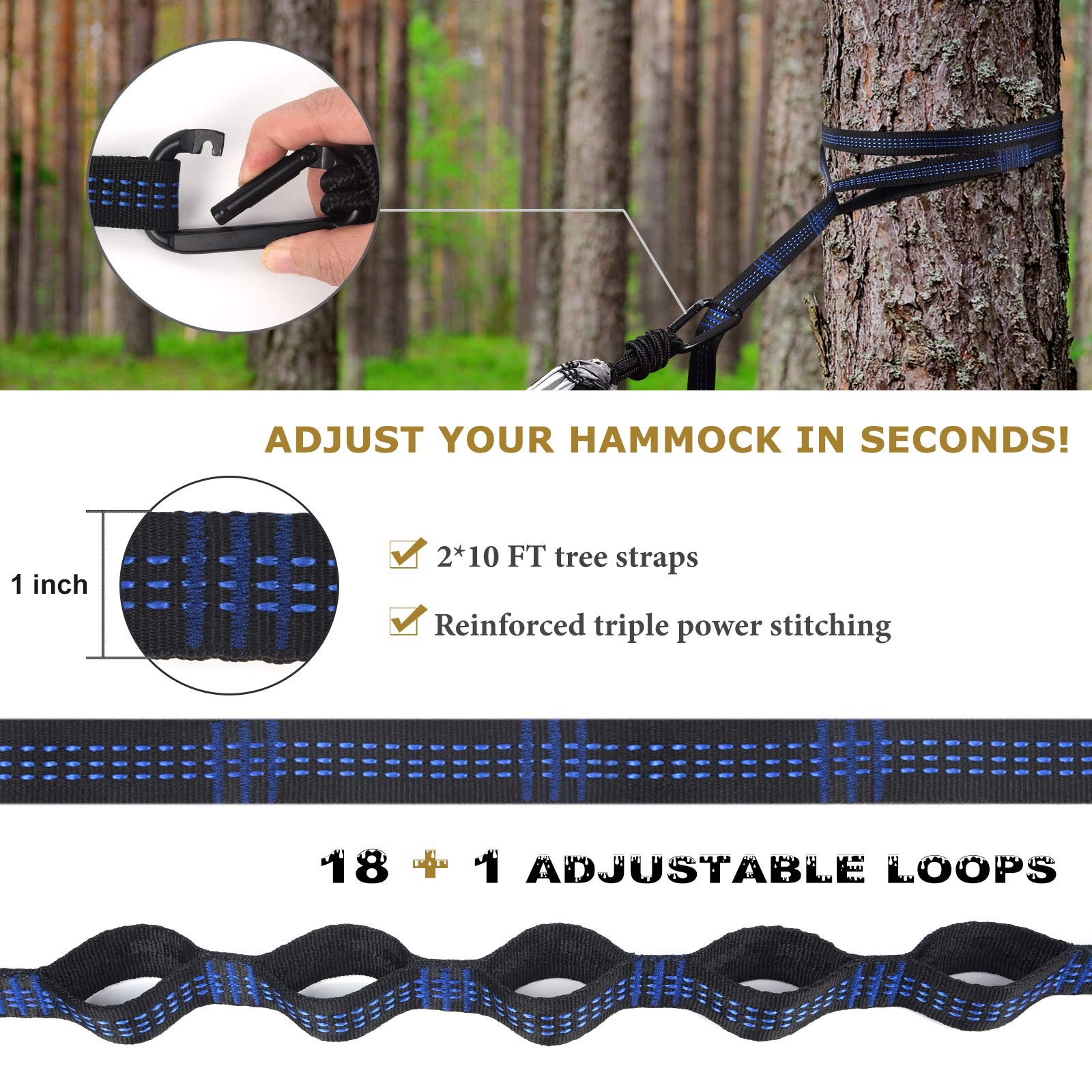 Ultralight Camping Hammock With Bug Net For Sleeping