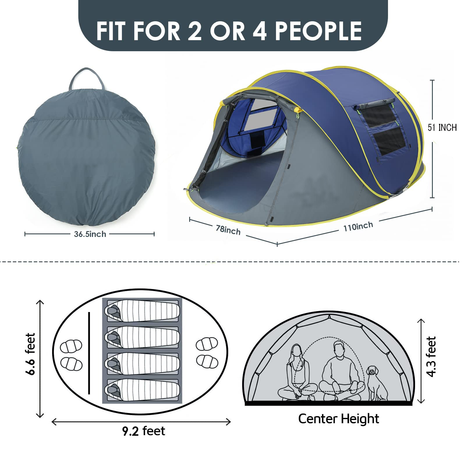 Automatic Pop Up Camping Tent For Winter