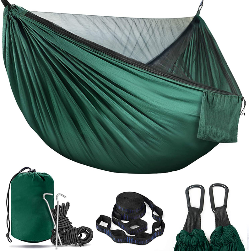 Lightweight Double Camping Hammock with Mosquito Net for Hiking and Beach